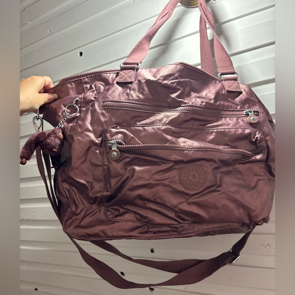 Kipling Large Dusty Rose Travel Tote with Crossbody Strap